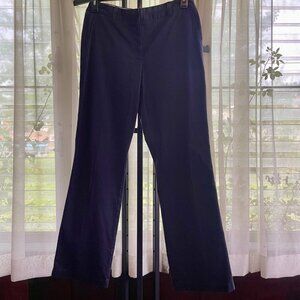 NWT Womens Lands End Mid Rise Trouser Leg Pants Navy Blue Size 8